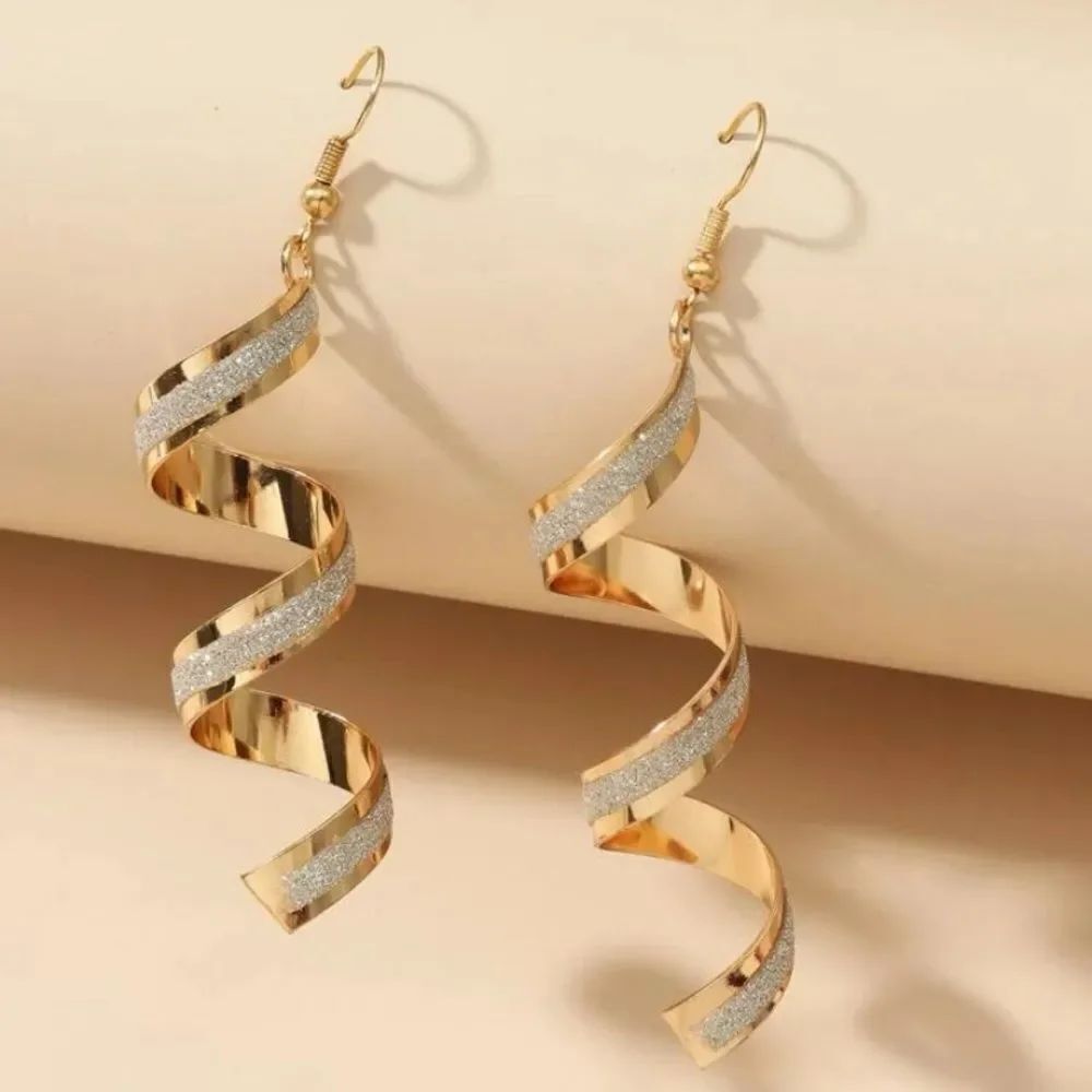 3for$20 Glitter Detail Spiral Drop Earrings